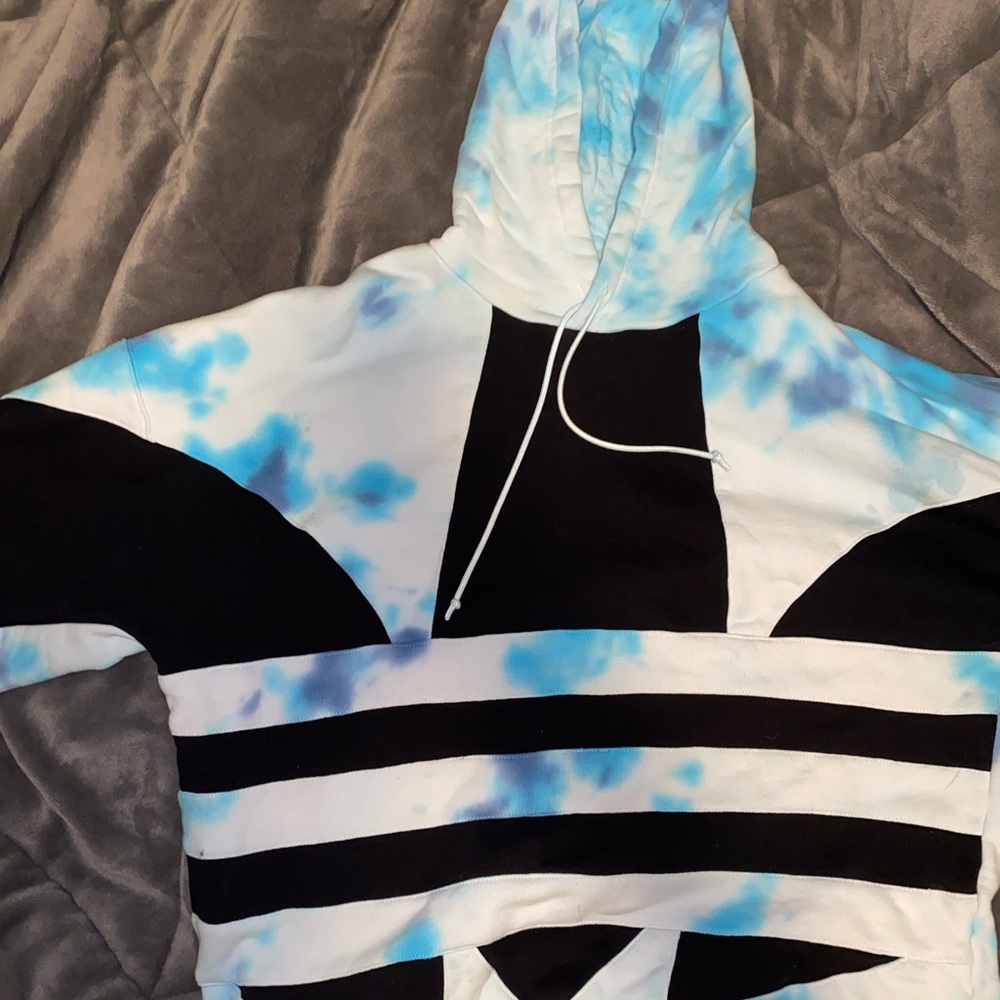 Adidas Blue Tie-Dyed Hoodie